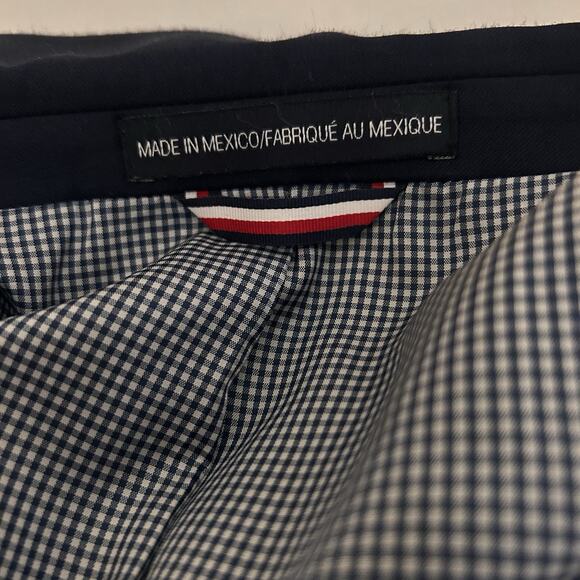 Tommy Hilfiger Men’s Two Button Blazer Blue Wool Blend Sport Coat Jacket Sz. 48L - Picture 11 of 13